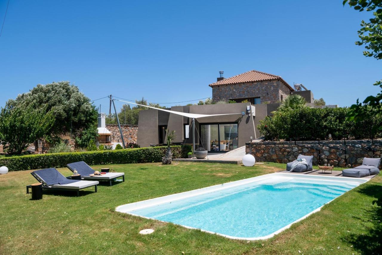 Lithari Luxury Villa With Private Pool, Your Perfect Retreat, Crete Agios Nikolaos Exteriör bild