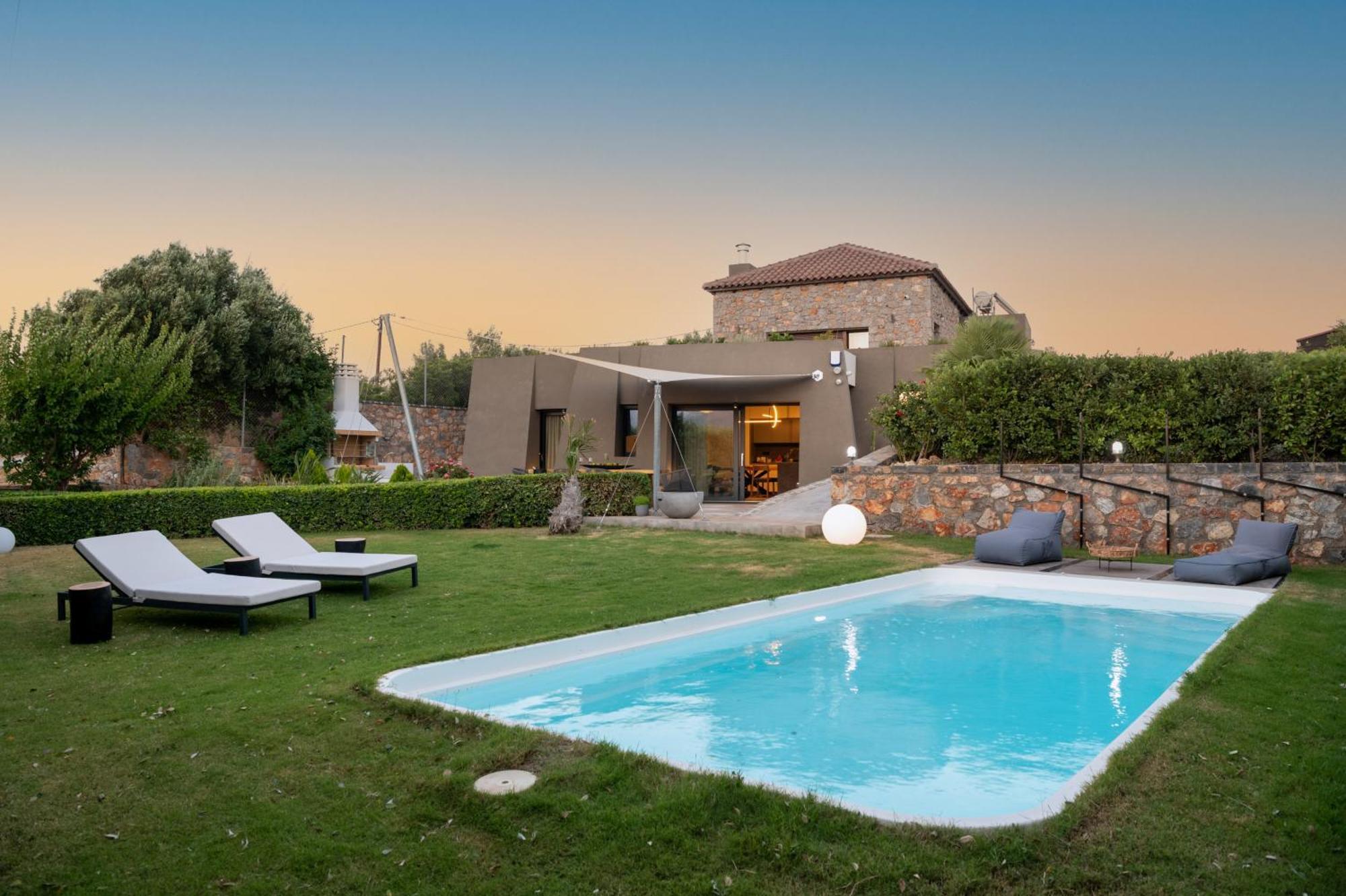 Lithari Luxury Villa With Private Pool, Your Perfect Retreat, Crete Agios Nikolaos Exteriör bild